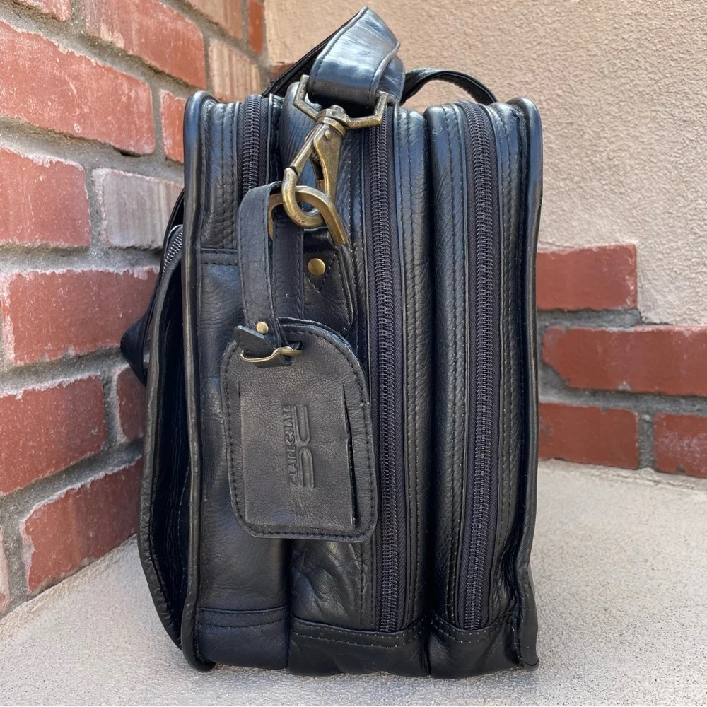 Claire Chase 💼 Genuine Leather JUMBO EXECUTIVE BRIEFCASE in Black
